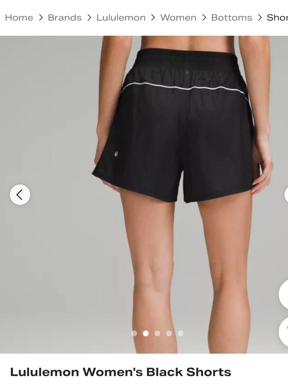 lululemon athletica Black License to Train Shorts with white piping size 4 - Picture 2 of 4